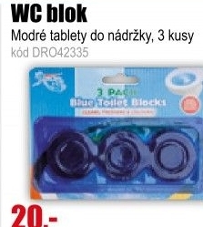 WC blok 3ks modrý