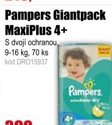 Plenky Pampers Giantpack MaxiPlus 4+ 70ks 9-16kg
