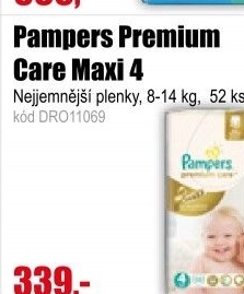 Plenky Pampers Premium Care Maxi 4 8-14kg 52ks