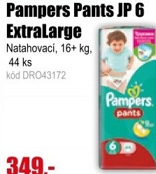 Plenky Pampers Pants JP 6 Extra Large 16+kg 44ks