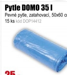 Pytle na odpad DOMO zatahovací 35l 15ks pevné