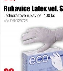 Rukavice jednorázové latexové, 100ks, velikost S