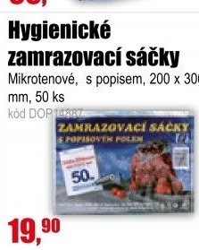 Sáčky zamrazovací s popisem 200 x 300 mm, 50ks, 15my