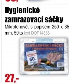 Sáčky zamrazovací s popisem 250 x 350 mm, 50ks, 15my