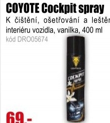 COYOTE Cockpit spray 400ml vanilka