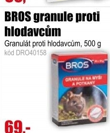 BROS granule na myši, krysy a potkany 500g