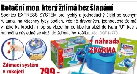 Mop Spontex EXPRESS SYSTEM + náhrada ZDARMA