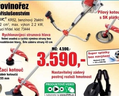 Křovinořez Damaster KR52 s nadstandardní výbavou