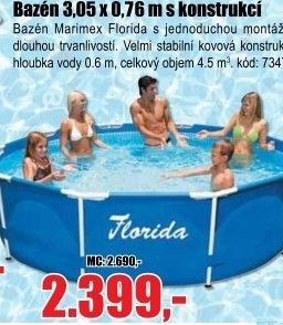 Bazén Marimex Florida 3,05x0,76bez filtrace