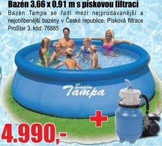 Bazén Tampa 3,66 x 0,91 m + písková filtrace ProStar3