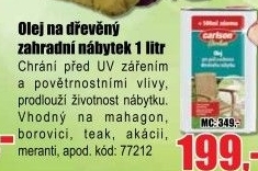 Olej 1l na dřevěný zahradní nábytek