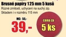 Papír brusný výsek plný 125 mm P120, 5ks