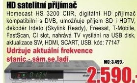 Sat.přijímač Homecast HS 3200 CIIR HD READY