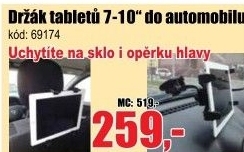 Držák tabletu 7“- 10“ do automobilu na sklo i opěrku KÖNIG