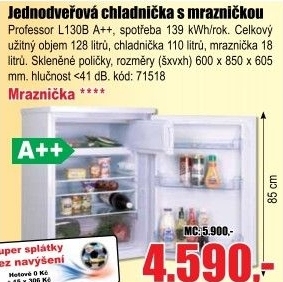 Chladnička Professor L130B A++