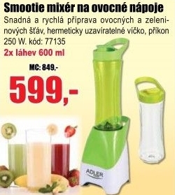 Mixér nápojový ADLER AD 4054 Green