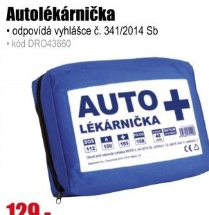 Autolékárnička do roku 2020, taška se zipem