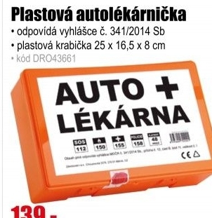 Autolékárnička plastová s pečetí