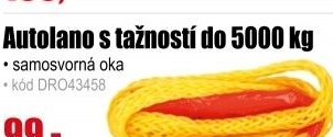 Autolano se samosvornými oky s tažností do 5000kg