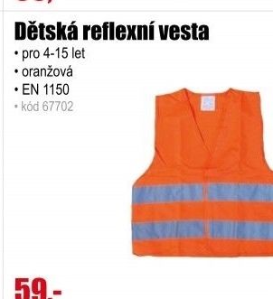 Vesta reflexní dětská oranžová EN 1150
