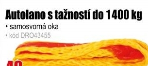 Autolano se samosvornými oky s tažností do 1400kg