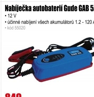 Nabíječka autobaterií Gude GAB 5A, 85057