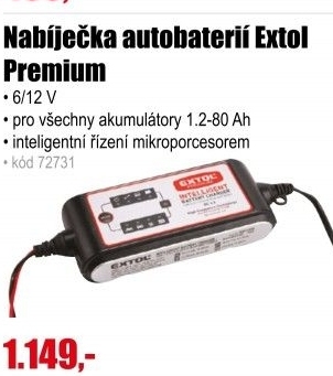 Nabíječka autobaterii Extol Premium 8897300