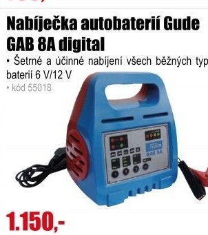 Nabíječka autobaterií Gude GAB 8A digital, 85060