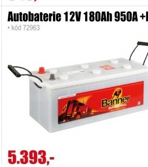 Autobaterie Banner Buffalo Bull 12V 180 Ah 950A +L, 68 032