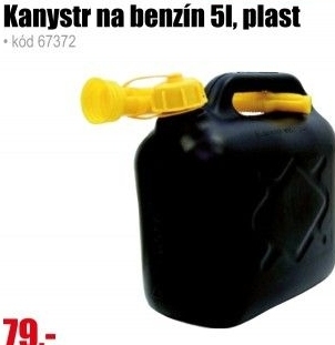 Kanystr na benzín 5l, plast