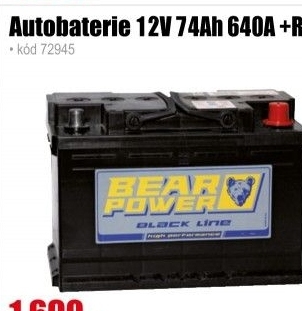 Autobaterie Bear Power 12V 74 Ah 640A +R
