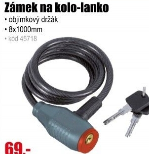 Zámek na kolo-lanko, objímkový drž. 8x1000mm EXTOL PREMIUM