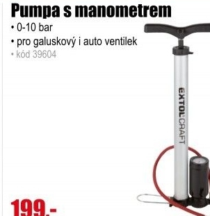 Pumpa EXTOL Craft s manometrem