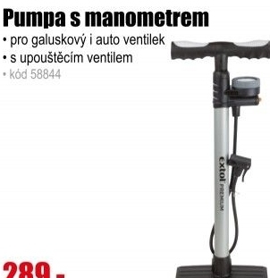 Pumpa EXTOL Premium s manometrem