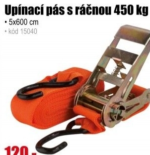 Pás upínací s ráčnou 450kg 5x600 cm