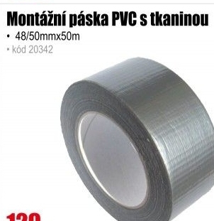 Páska montážní PVC s tkaninou 48/50mmx50m