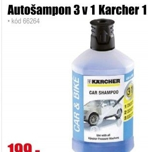 Čistící přípravek autošampon 3 in 1 Karcher 1l 6.295-750