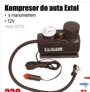 Kompresor Extol s manometrem 12V do auta