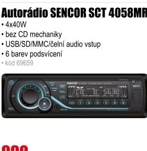 Autorádio SENCOR SCT 4058MR