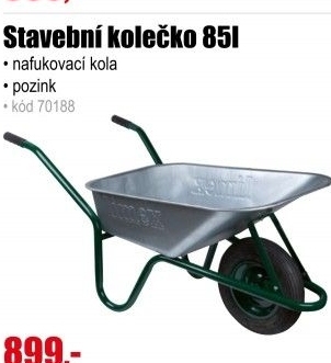 Kolečko stavební 85l nafukovací pozink/demontované