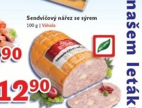 Nářez sendvičový se sýrem Váhala