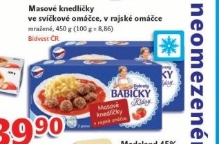 Knedlíčky masové ve svíčkové omáčce Dobroty babičky Kláry