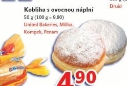 Kobliha s ovocnou náplní