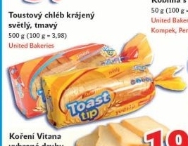 Toustový chléb Toast tip Delta