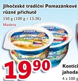 Tradiční pomazánkové Jihočeské ochucené Madeta