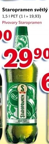 Pivo světlé výčepní 10° Staropramen