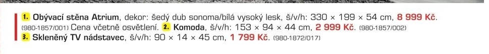 Atrium ATRM02B (šedá dub sonoma/bílá lesk)