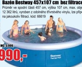 Bazén Bestway 457x107bez filtrace