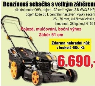 Sekačka motorová Riwall RPM 5135 vč. náhradního nože