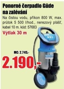 Čerpadlo proudové Gude GDT 901 ponorné